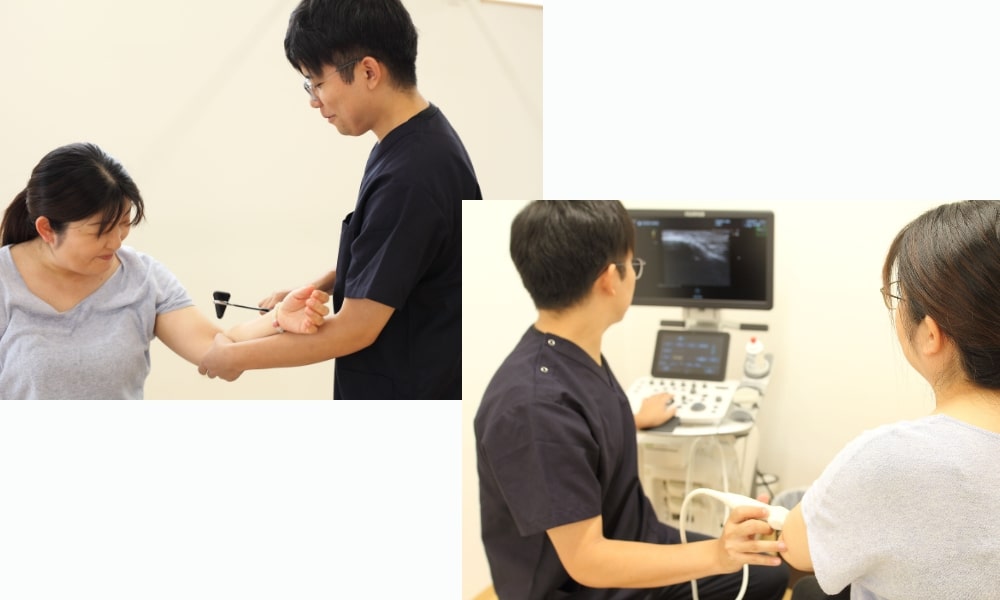 超音波エコー検査をする伊勢崎アシカ接骨院の院長